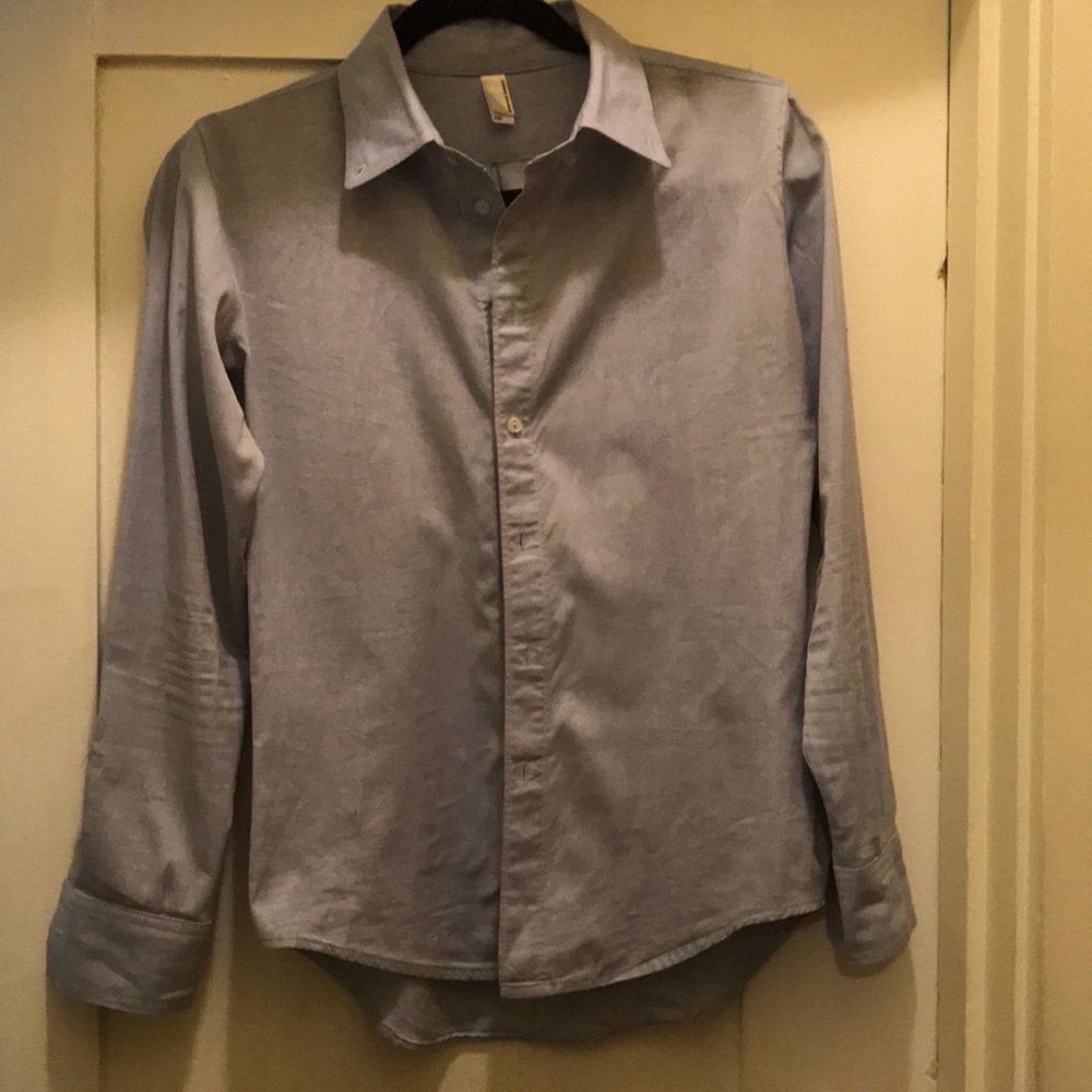 Blue American Apparel Oxford Button Up